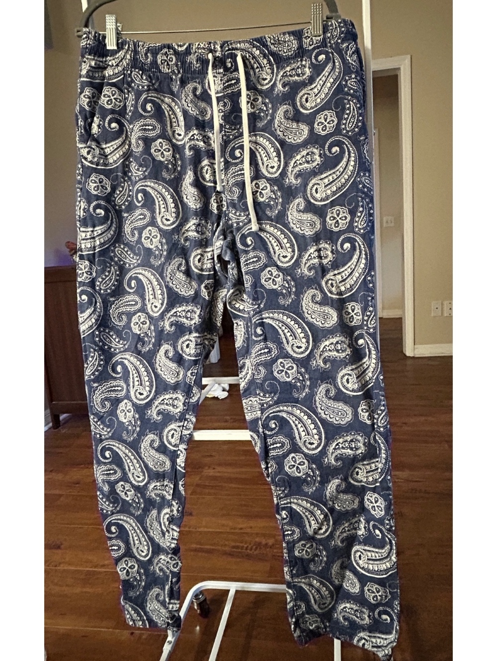 Pacsun Slim Fit Blue Paisley Print Jogger Pants Size Large